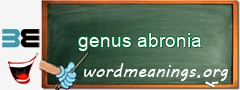 WordMeaning blackboard for genus abronia